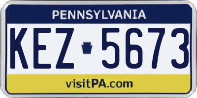 PA license plate KEZ5673