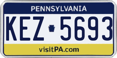 PA license plate KEZ5693