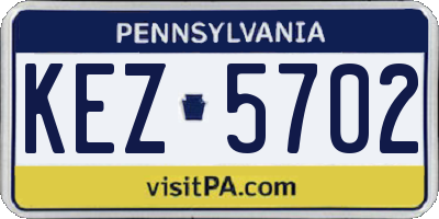 PA license plate KEZ5702