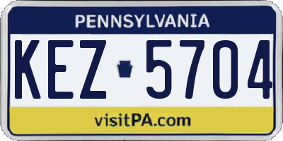 PA license plate KEZ5704
