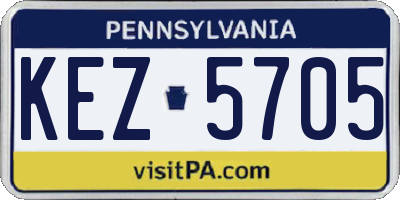 PA license plate KEZ5705