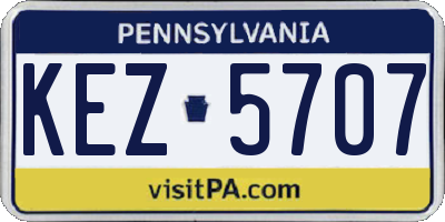 PA license plate KEZ5707