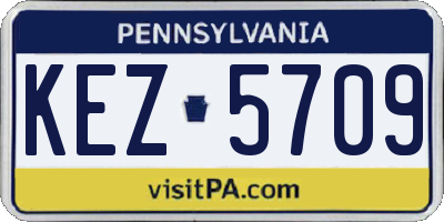PA license plate KEZ5709