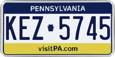 PA license plate KEZ5745