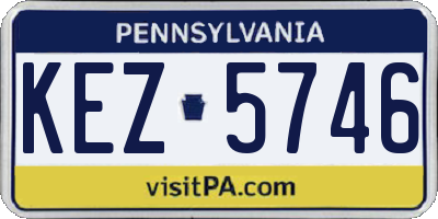 PA license plate KEZ5746