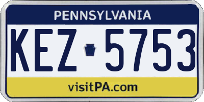 PA license plate KEZ5753