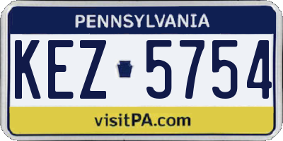 PA license plate KEZ5754
