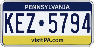 PA license plate KEZ5794