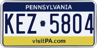 PA license plate KEZ5804