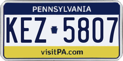 PA license plate KEZ5807