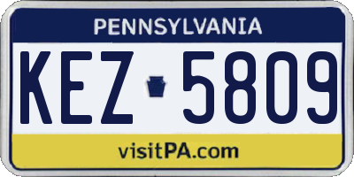 PA license plate KEZ5809