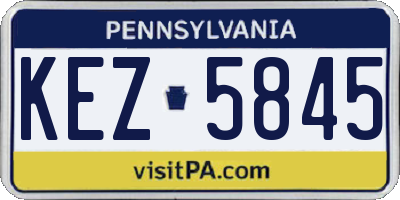 PA license plate KEZ5845