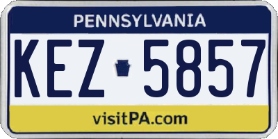PA license plate KEZ5857