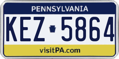 PA license plate KEZ5864