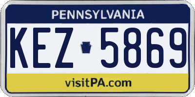 PA license plate KEZ5869