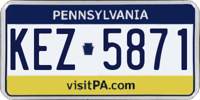 PA license plate KEZ5871
