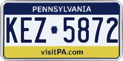 PA license plate KEZ5872