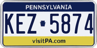 PA license plate KEZ5874
