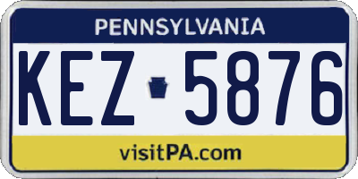 PA license plate KEZ5876