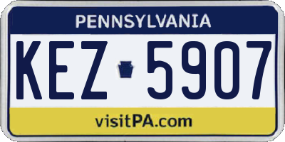 PA license plate KEZ5907