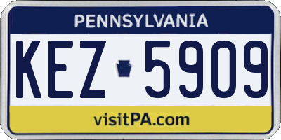PA license plate KEZ5909