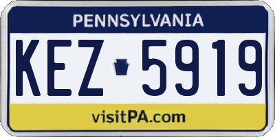 PA license plate KEZ5919