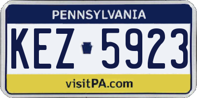 PA license plate KEZ5923