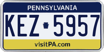 PA license plate KEZ5957