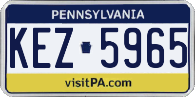 PA license plate KEZ5965