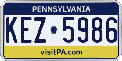 PA license plate KEZ5986