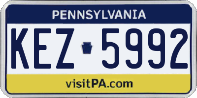 PA license plate KEZ5992