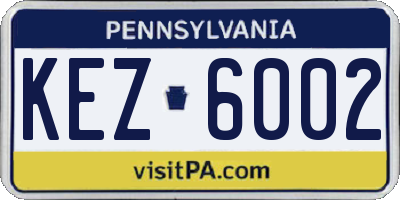 PA license plate KEZ6002