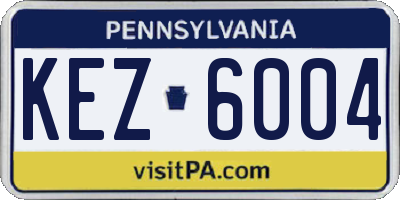 PA license plate KEZ6004