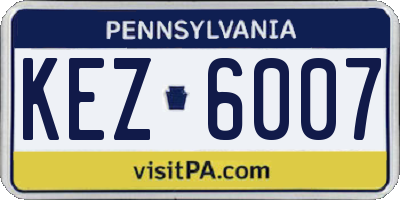 PA license plate KEZ6007