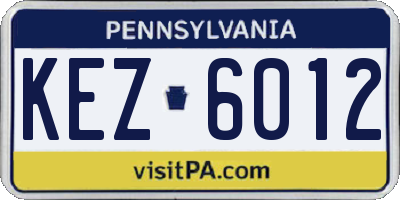 PA license plate KEZ6012