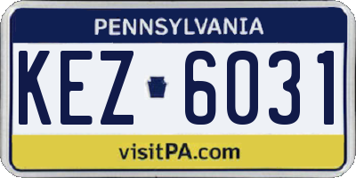 PA license plate KEZ6031