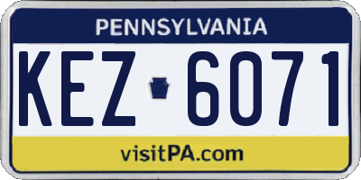PA license plate KEZ6071