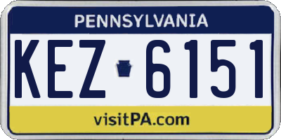 PA license plate KEZ6151