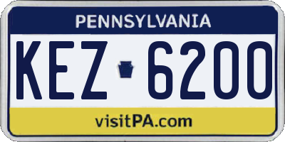PA license plate KEZ6200