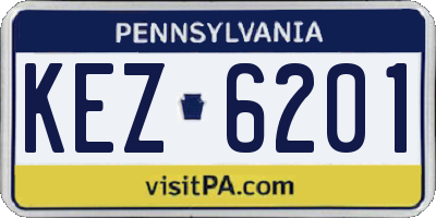 PA license plate KEZ6201