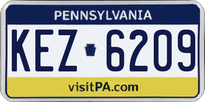 PA license plate KEZ6209