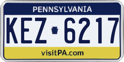 PA license plate KEZ6217
