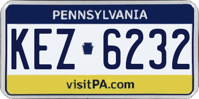 PA license plate KEZ6232