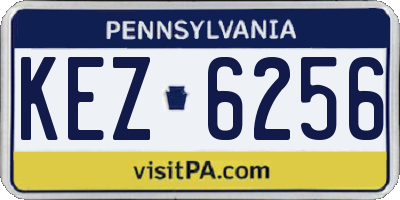 PA license plate KEZ6256