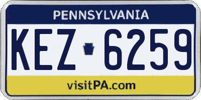 PA license plate KEZ6259