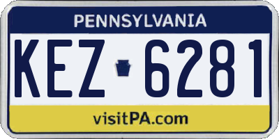 PA license plate KEZ6281