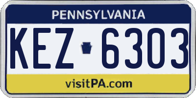 PA license plate KEZ6303