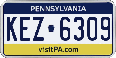 PA license plate KEZ6309
