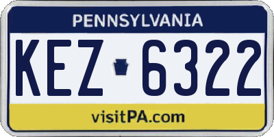 PA license plate KEZ6322