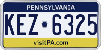 PA license plate KEZ6325